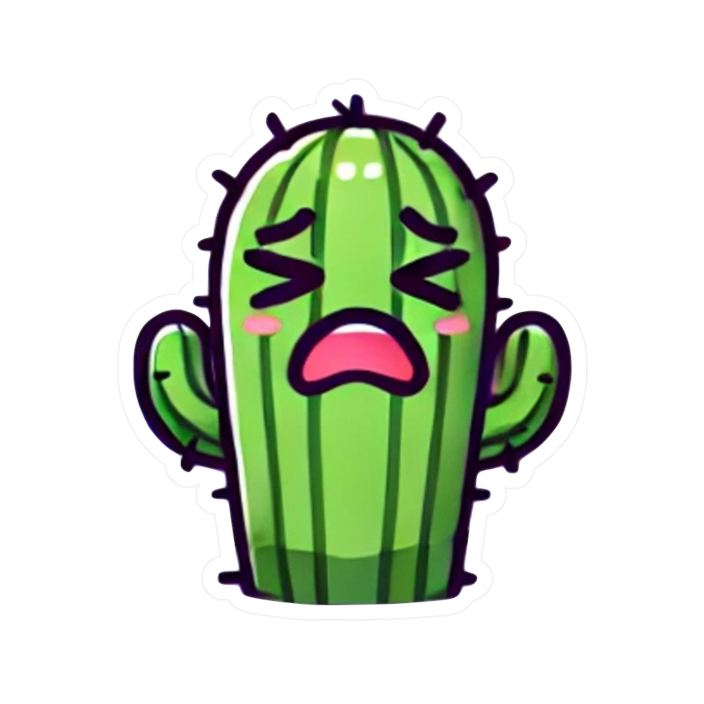 Frustrated cactus sticker