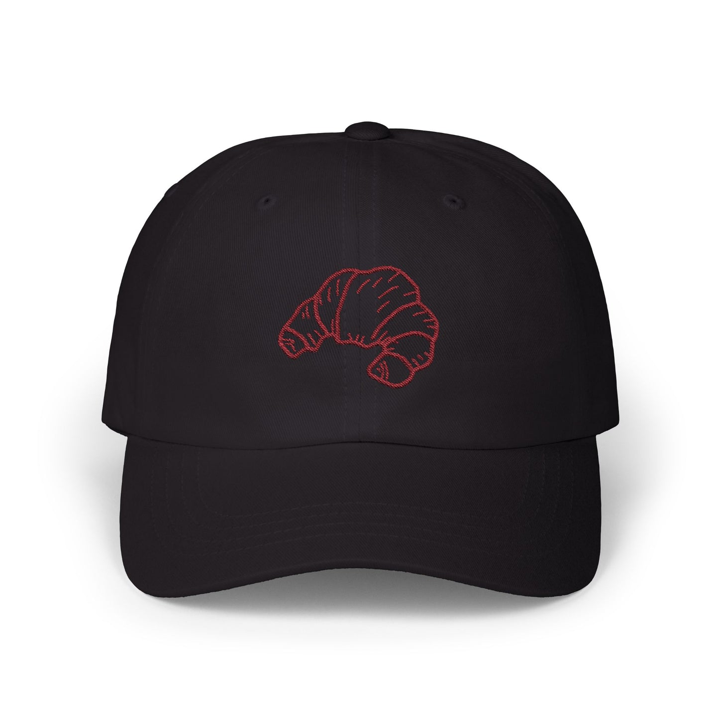 Croissant Dad Cap Embroidered (Black)