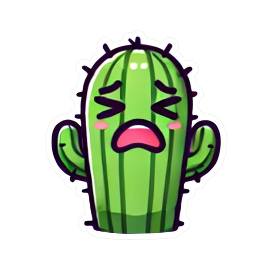 Frustrated cactus sticker